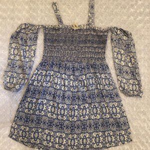 Jessica Simpson Girls Blue Smocked Sundress - L
